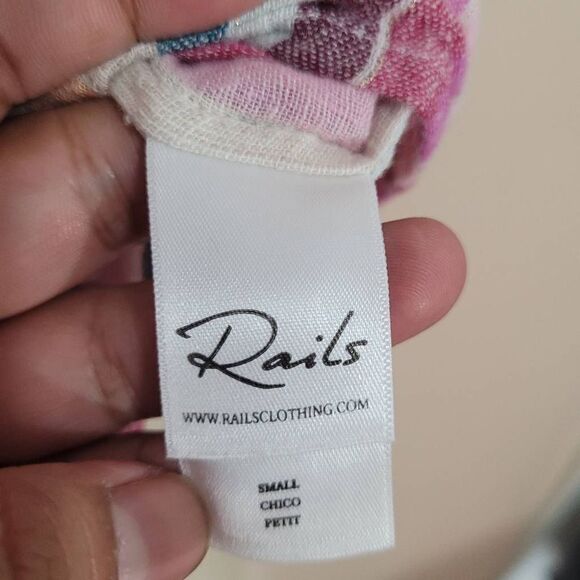 Rails Amelie Button Down in Avilla Stripe Pink, Blue, Orange Size Small - Picture 7 of 10